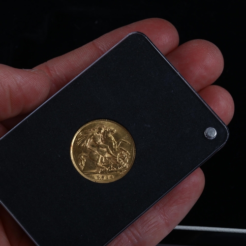 314 - A George V 1914 gold half sovereign coin, in presentation case