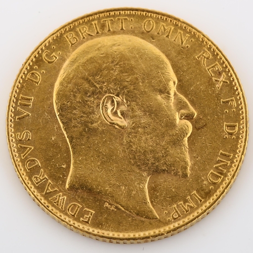 321 - An Edward VII 1907 gold full sovereign coin, 7.9g