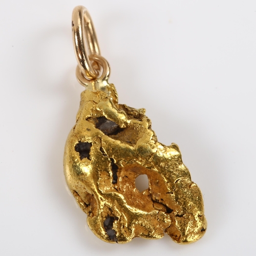 336 - A gold nugget pendant, height excluding bale 17.3mm, 2.3g