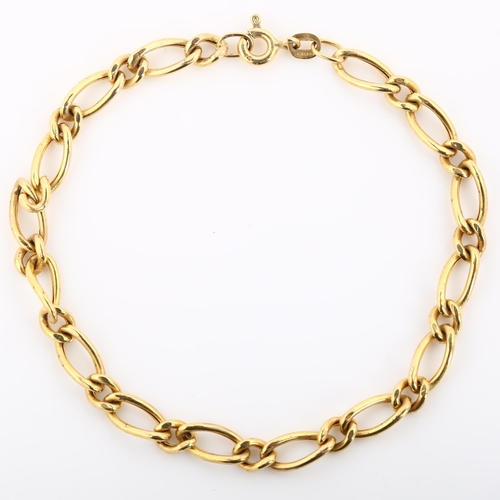 342 - An Italian 9ct gold hollow curb link chain bracelet, length 16cm, 3.4g