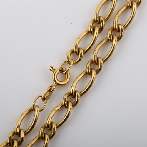 342 - An Italian 9ct gold hollow curb link chain bracelet, length 16cm, 3.4g