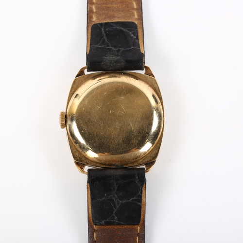 10 - LEDA - an early 20th century 9ct gold mechanical wristwatch, silvered dial with Arabic numerals, sub... 