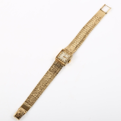 18 - ROLEX - a lady's Vintage 9ct gold precision mechanical bracelet watch, circa 1960s, silvered dial wi... 