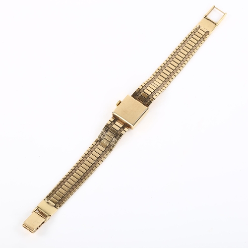 18 - ROLEX - a lady's Vintage 9ct gold precision mechanical bracelet watch, circa 1960s, silvered dial wi... 