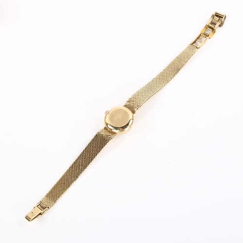 20 - OMEGA - a lady's 9ct gold Ladymatic automatic bracelet watch, circa 1966, silvered dial with gilt ba... 