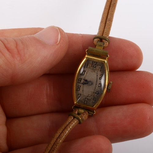 26 - 2 x gold wristwatches, comprising lady's 18ct, 8.9g gross, and gent's 9ct, 18.7g gross, only gent's ... 