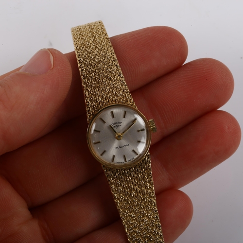 29 - ROTARY - a lady's 9ct gold mechanical bracelet watch, silvered dial with gilt baton hour markers and... 