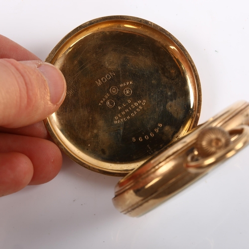 38 - An ebonised wood dome-top pocket watch stand, with gold plated Record Dreadnought pocket watch, work... 