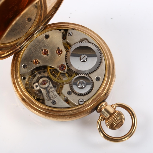 38 - An ebonised wood dome-top pocket watch stand, with gold plated Record Dreadnought pocket watch, work... 