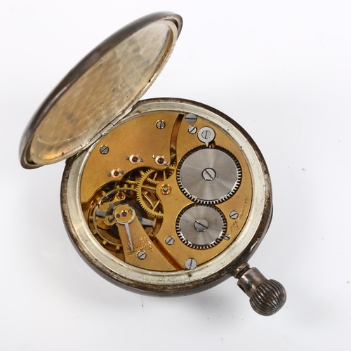 39 - STAUFFER SON & CO - an early 20th century silver open-face, keyless pocket watch, white enamel dial ... 