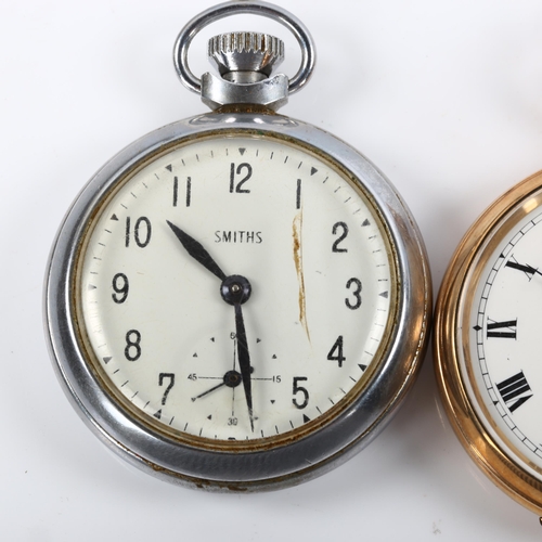 44 - 2 pocket watches, comprising Goodwin gold plated example, and Smiths chrome plate example, only Smit... 