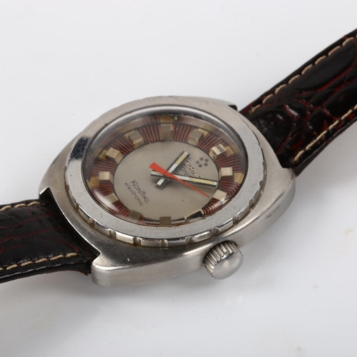 8 - ETERNA - a Vintage stainless steel Sonic Kontiki electronic quartz wristwatch, ref. 1550, silver and... 