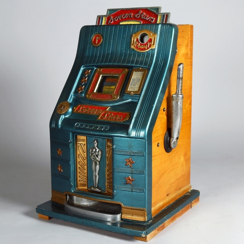 1000 - SCREENSTARS - rare 1950s single reel one-armed bandit arcade machine, operating on an old penny, sho... 