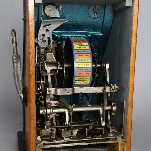 1000 - SCREENSTARS - rare 1950s single reel one-armed bandit arcade machine, operating on an old penny, sho... 