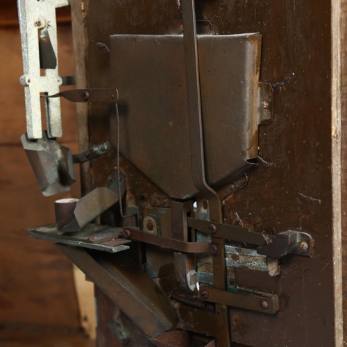 1003 - Lucky Star flick ball amusement arcade wall machine circa 1920s, stained wood case with original mir... 