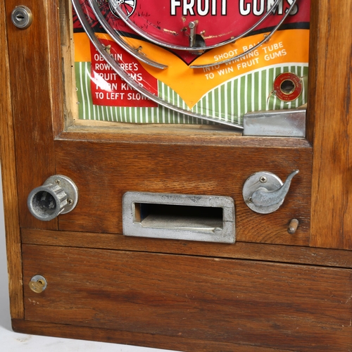 1005 - Ruffler & Walker Rowntree's Fruit Gums wall amusement arcade machine circa 1950s, oak case, converte... 