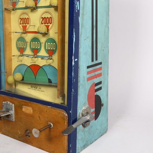 1006 - Genco (US) Hoops upright amusement arcade machine circa 1950s, operating on an old penny, painted wo... 