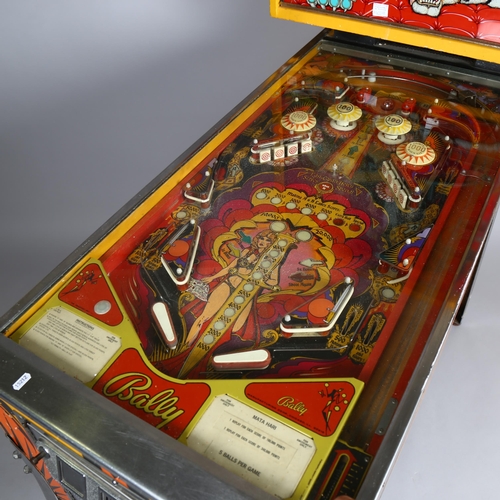 1012 - Bally Mata Hari pinball arcade machine 1978, 4-player, stainless steel and wood case, working order ... 