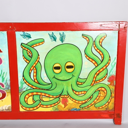 1019 - A fairground front board from Roger Dees Octopus ride, 170cm x 82cm