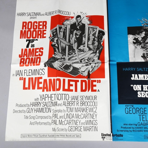 1025 - Film poster - James Bond -Live and Let Die / On Her Majesty's Secret Service - British Quad double b... 