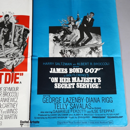 1025 - Film poster - James Bond -Live and Let Die / On Her Majesty's Secret Service - British Quad double b... 