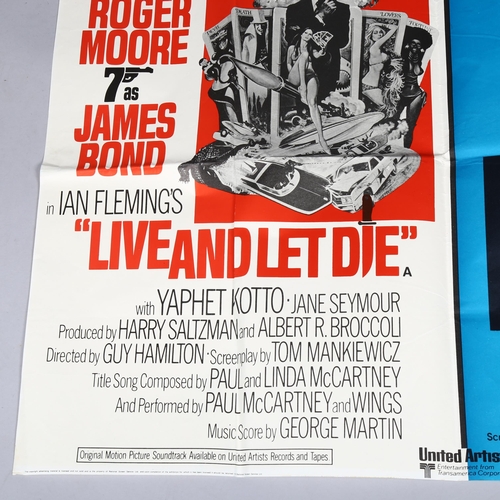 1026 - Film poster - James Bond -Live and Let Die / On Her Majesty's Secret Service - British Quad double b... 