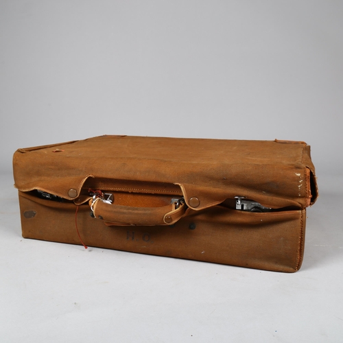 1031 - ASPREY OF LONDON - a Vintage brown leather suitcase, early 20th century, with chrome plate fittings ... 