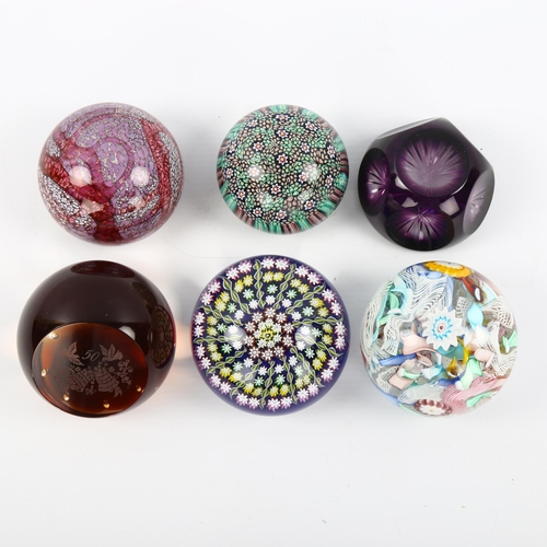 1069 - A collection of 6 glass paperweights, including Perthshire, Caithness and Channel Islands (6)