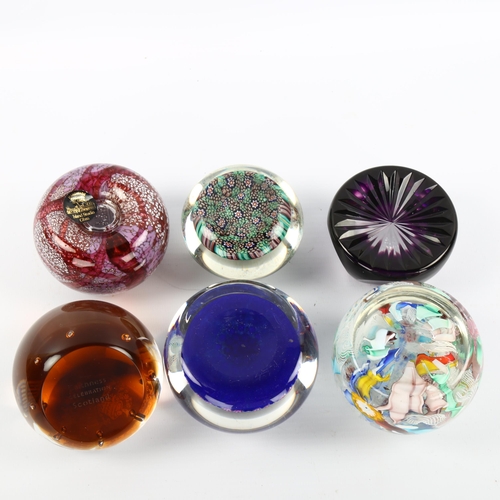 1069 - A collection of 6 glass paperweights, including Perthshire, Caithness and Channel Islands (6)