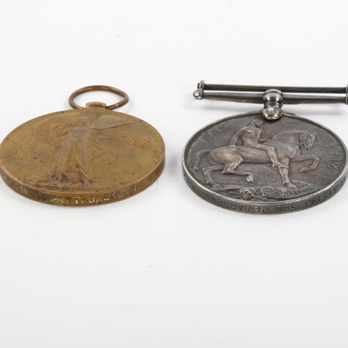 1098 - A pair of Great War Service medals, awarded to WR315190 Sprt Jaggers RE