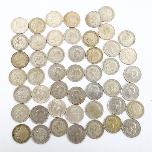 1101 - 48 half crown coins, all pre-1947