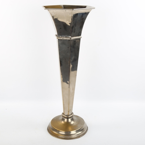 1111 - A large electroplate vase, circa 1900, height 53cm