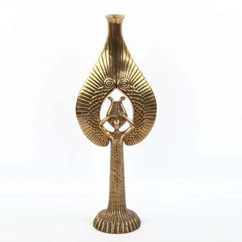 1126 - Erte (Roman de Tirtoff, 1892 - 1990), limited edition bronze sculptural candlestick, signed on rever... 