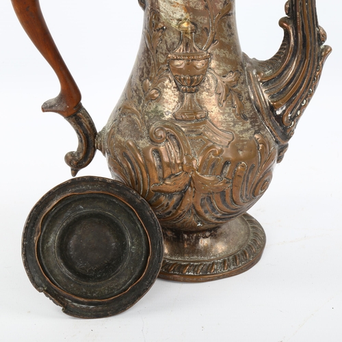 1145 - 18th century Sheffield plate coffee pot, height 27cm