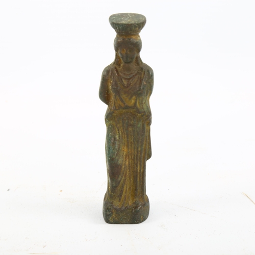 1150 - A Roman design bronze figural seal, height 9cm