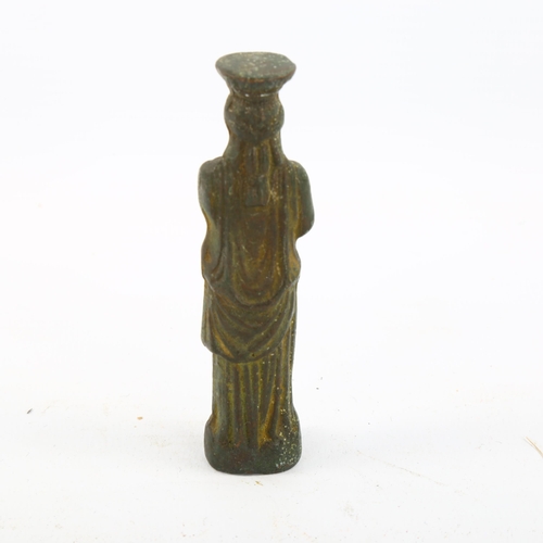 1150 - A Roman design bronze figural seal, height 9cm