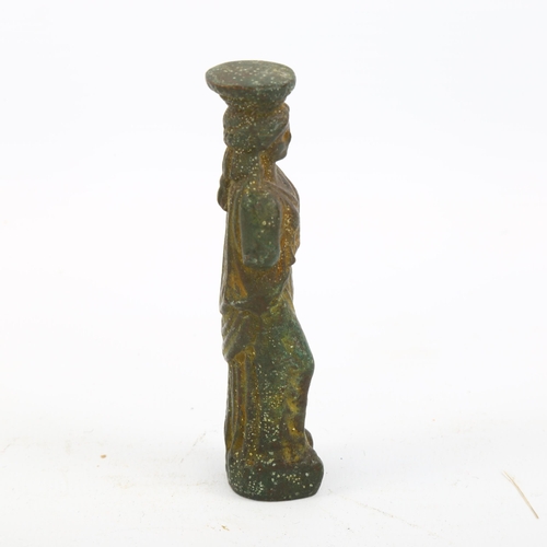 1150 - A Roman design bronze figural seal, height 9cm