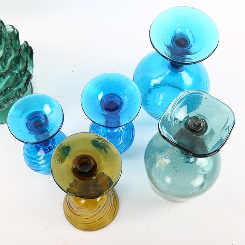 1170 - A group of coloured Studio glass items, largest vase height 24cm