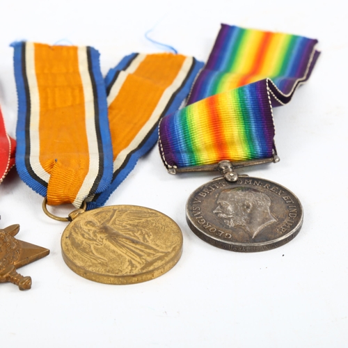 1209 - A trio of Great War Service medals, awarded to 10136 Pte T J Bland West Yorkshire Regiment