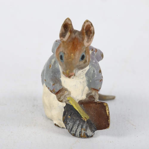 1211 - Miniature Austrian cold painted bronze figure of Beatrix Potter's Mrs Tittlemouse