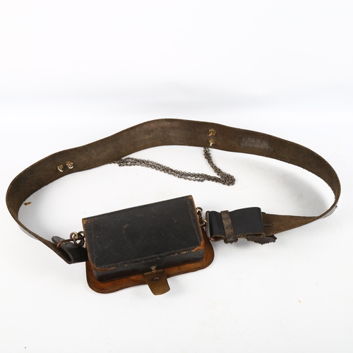 1218 - A Victorian Rifle Brigade regimental cross belt with pouch and whistle,