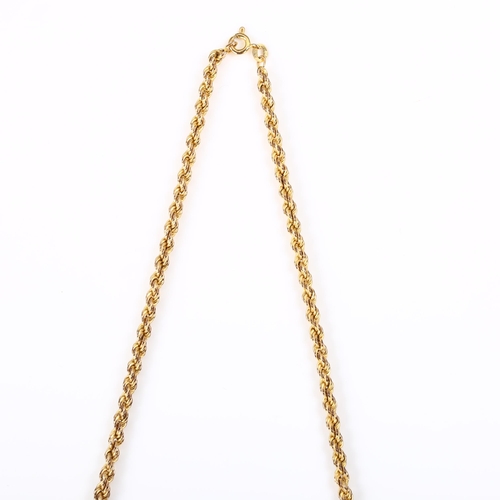 345 - A 9ct gold graduated rope twist chain necklace, length 44cm, 10.1g