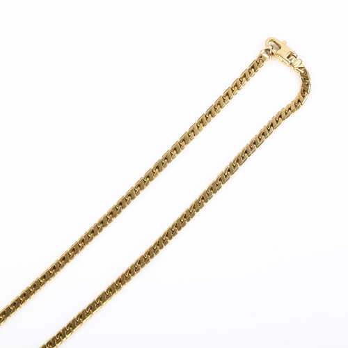 346 - A 9ct gold flat anchor link chain necklace, length 38cm, 14.7g