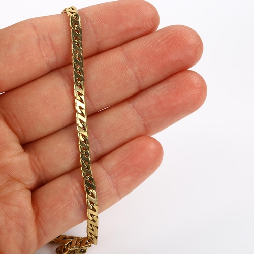 346 - A 9ct gold flat anchor link chain necklace, length 38cm, 14.7g