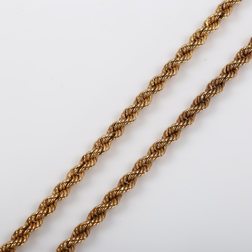 347 - A 9ct gold rope twist chain necklace, length 40cm, 2.9g