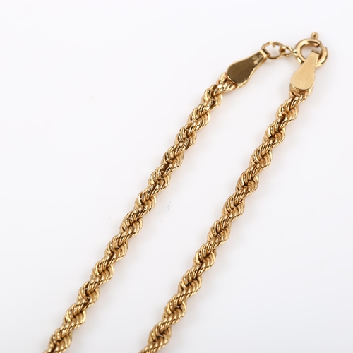 347 - A 9ct gold rope twist chain necklace, length 40cm, 2.9g