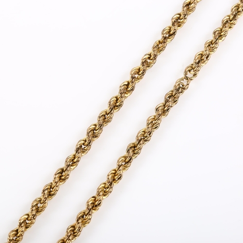 348 - A 9ct gold rope twist chain necklace, length 40cm, 5g