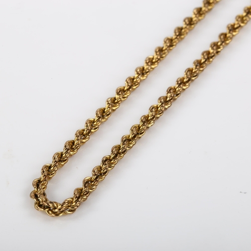 348 - A 9ct gold rope twist chain necklace, length 40cm, 5g