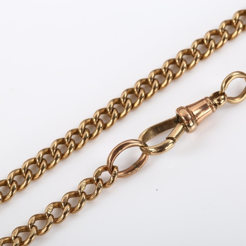 350 - An Antique 9ct rose gold curb link chain bracelet, with 9ct dog clip, bracelet length 16cm, 8.3g