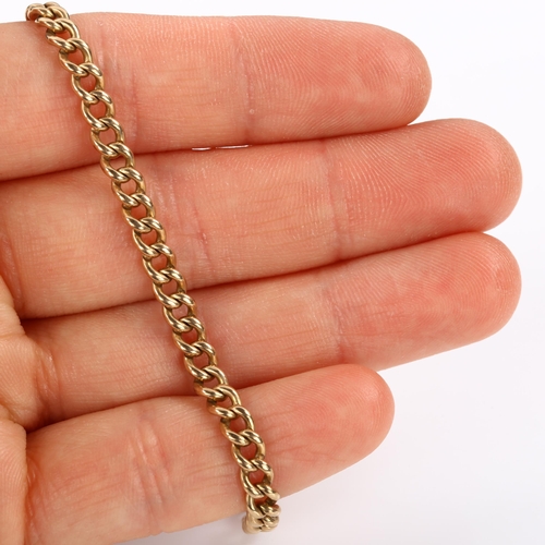 350 - An Antique 9ct rose gold curb link chain bracelet, with 9ct dog clip, bracelet length 16cm, 8.3g